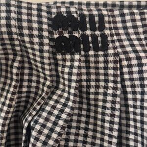 Miu Miu Monochrome Checkered Skirt